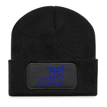 Chenille Ver Timide Amicale Curieux - Beanie recyclé à patch - noir - Devant