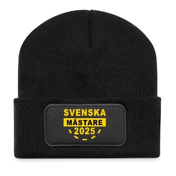 Schwedischer Meister 2025 - Recycelte Patch Beanie - Schwarz - Vorne