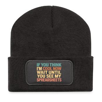 Lustige Tabellenkalkulationsdesigns für versicherungsmathematische Statistiker - Recycelte Patch Beanie - Dunkelgrau - Vorne