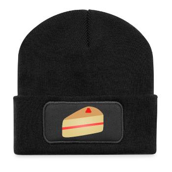 Gâteau Pastel Tranche Framboise - Beanie recyclé à patch - noir - Devant