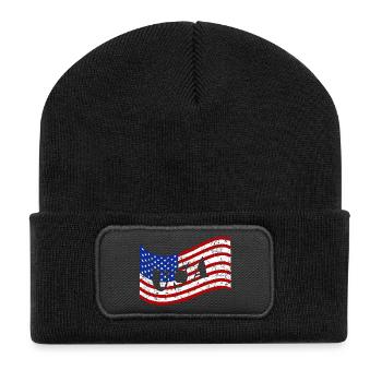 USA Flag - Recycled Patch Beanie - black - Front