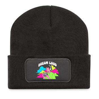 Dream Loud Neon Vibes - Beanie recyclé à patch - charbon - Devant