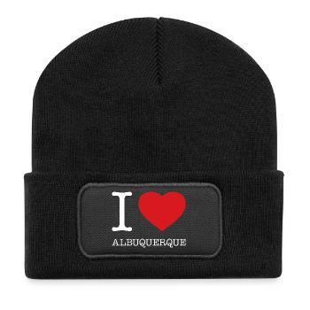 I love Albuquerque - Recycelte Patch Beanie - Schwarz - Vorne