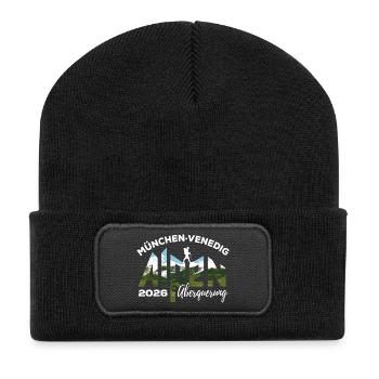 Crossing the Alps 2026 Munich Venice Hiking - Recycled Patch Beanie - black - Front