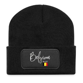 Belgian roots, I love Belgium - Recycled Patch Beanie - black - Front