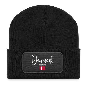 Danish roots, I love Denmark - Recycled Patch Beanie - black - Front