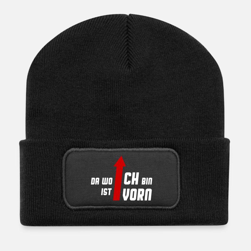 Da wo ich ist vorn - Shirt - Recycelte Patch Beanie - Schwarz