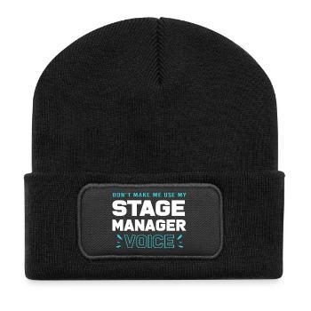 Theater Stage Manager Bühne - Recycelte Patch Beanie - Schwarz - Vorne