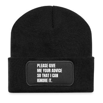 please give me your advice so that I can Ignore - Recycelte Patch Beanie - Schwarz - Vorne