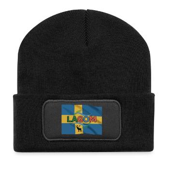 Lagom, Suède - Beanie recyclé à patch - noir - Devant
