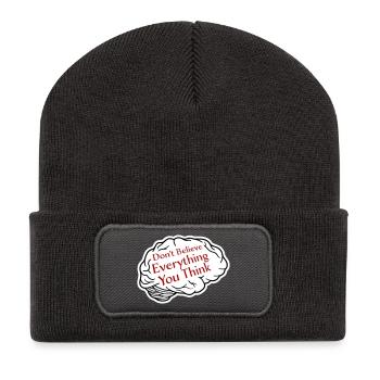 Ne croyez pas tout ce que vous pensez en disant la sagesse - Beanie recyclé à patch - charbon - Devant