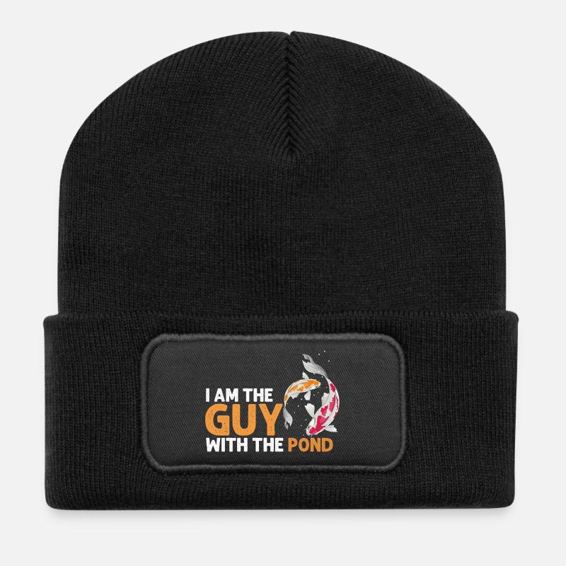I Am The Guy With The Pond Koi Lover Hobby Fun - Recycelte Patch Beanie - Schwarz