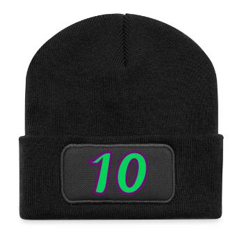 10. 10 YEARS. 10th ANNIVERSARY. 10 YEAR ANNIVERSARY. - Recycled Patch Beanie - black - Front