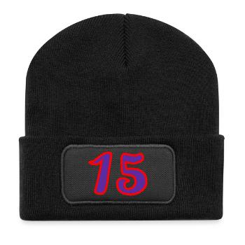 15 ANS. 15. 15 ANS. 15e ANNIVERSAIRE. ANNIVERSAIRE - Beanie recyclé à patch - noir - Devant