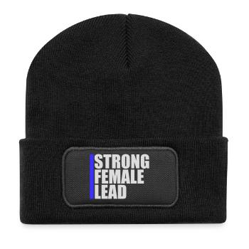 Strong Female Lead Feminismus Empowerment Frauen - Recycelte Patch Beanie - Schwarz - Vorne