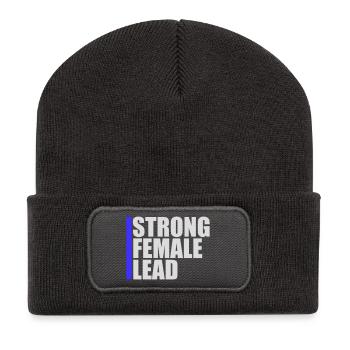 Femmes fortes dirigées par le féminisme Autonomisation des femmes - Beanie recyclé à patch - charbon - Devant