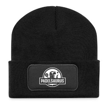 Padelsaurus | Padel amusant - Beanie recyclé à patch - noir - Devant