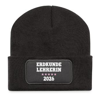 Geography Teacher 2026 Geography Teacher Geo School - Recycled Patch Beanie - dark grey - Front