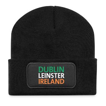 Dublin – Irlande Textdesign - Beanie recyclé à patch - noir - Devant