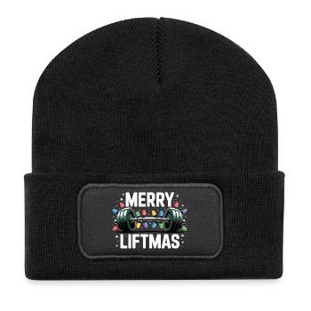 Christmas Weightlifting Barbell Merry Liftmas - Recycled Patch Beanie - black - Front