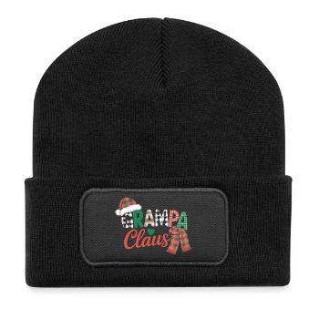 Opa Claus Weihnachten - Recycelte Patch Beanie - Schwarz - Vorne