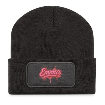 Graffiti-Name Emma Geschenk Ideal druckbar - Recycelte Patch Beanie - Dunkelgrau - Vorne