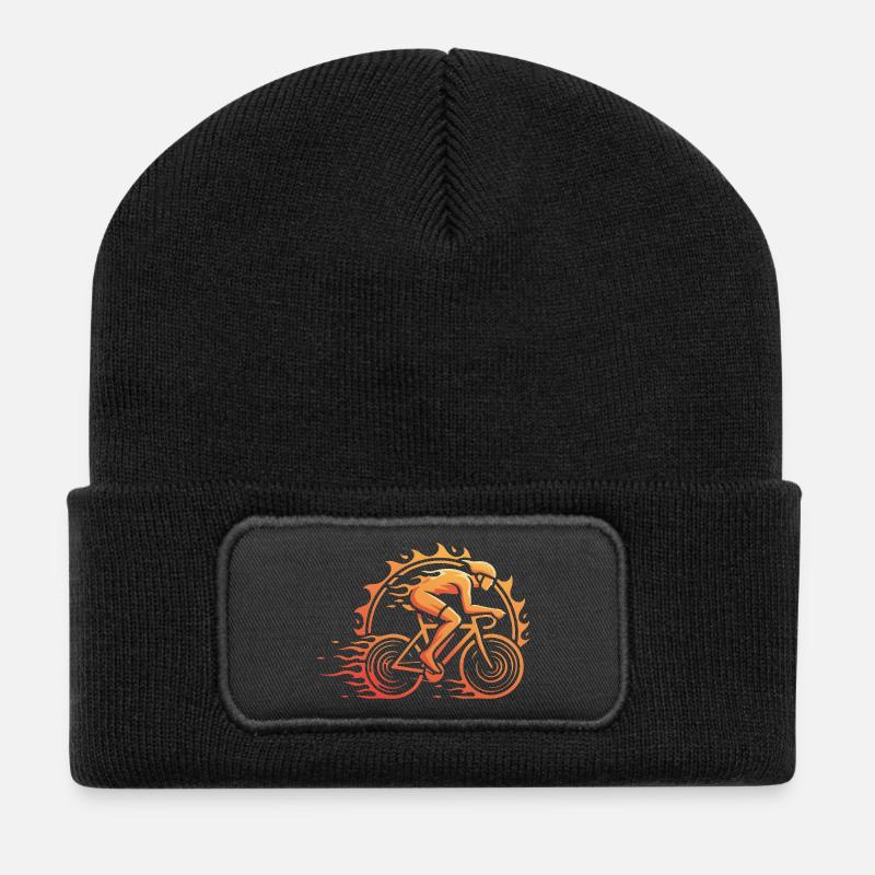 Fahrradfahrer - Recycelte Patch Beanie - Schwarz