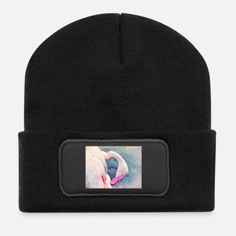 Flamant - Beanie recyclé à patch - noir