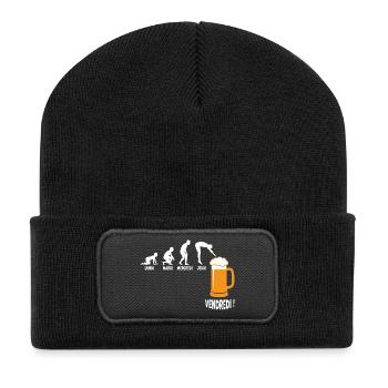 Work week around Friday beer - Recycled Patch Beanie - black - Front