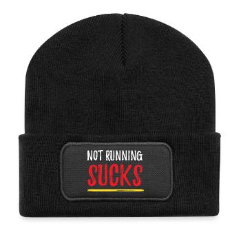 Not Running Sucks - Recycled Patch Beanie - black - Front