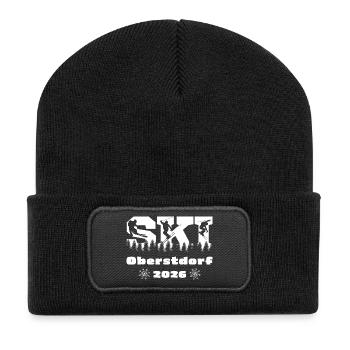 Ski Winterurlaub Oberstdorf 2026 - Recycelte Patch Beanie - Schwarz - Vorne