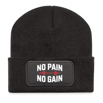 Pas de douleur, pas de gain – Dicton classique de la salle de sport - Beanie recyclé à patch - charbon - Devant