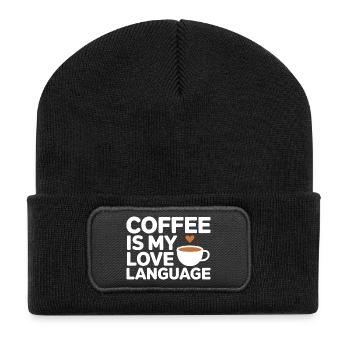 Coffee Is My Love Language – Funny Coffee Spruc - Recycled Patch Beanie - black - Front