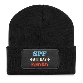 Culture SPF Identité Soins de la peau Humour - Beanie recyclé à patch - noir - Devant