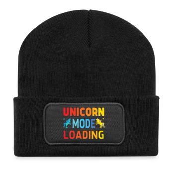 Unicorn mode loading - Recycled Patch Beanie - black - Front