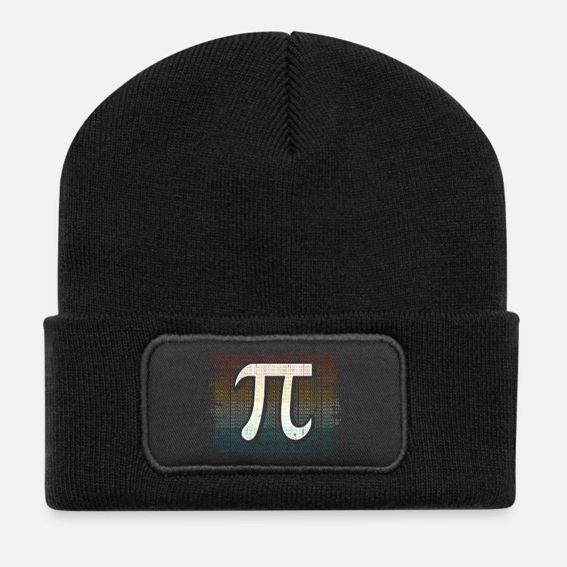 Nummer Pi Vintage Retro - Recycelte Patch Beanie - Schwarz