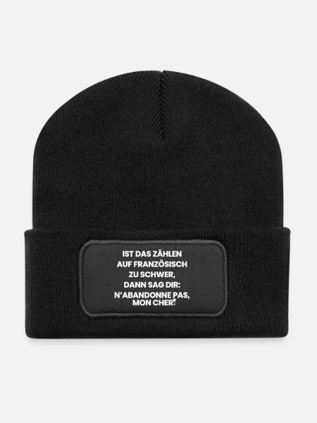 German-French-Rhyme 1 (Ver. A) - Recycled Patch Beanie - black