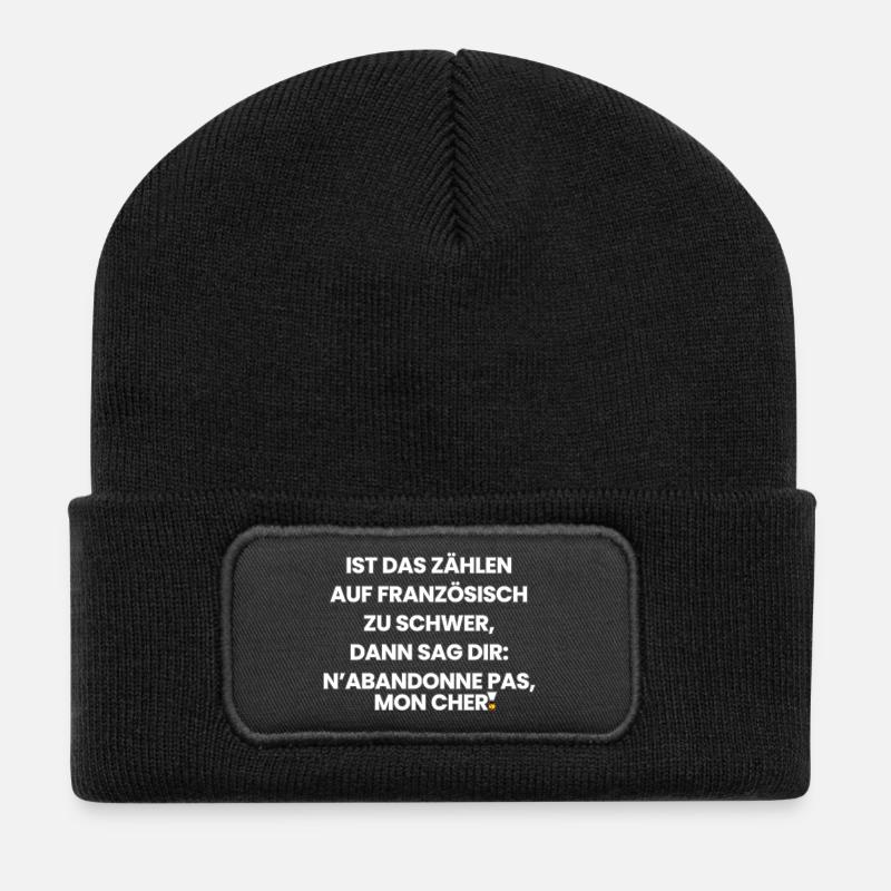 German-French-Rhyme 1 (Ver. A) - Recycled Patch Beanie - black