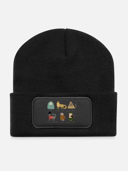 Katzenrassen - Recycelte Patch Beanie - Schwarz