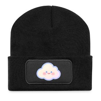 Nuage pastel Charme câlin Nuage des enfants - Beanie recyclé à patch - noir - Devant