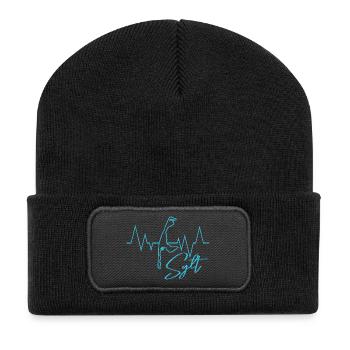 Nordsee Urlaub SYLT Insel Wattenmeer Lustiges - Recycelte Patch Beanie - Schwarz - Vorne