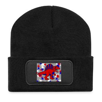 Spinosaurus dino - Beanie recyclé à patch - noir - Devant