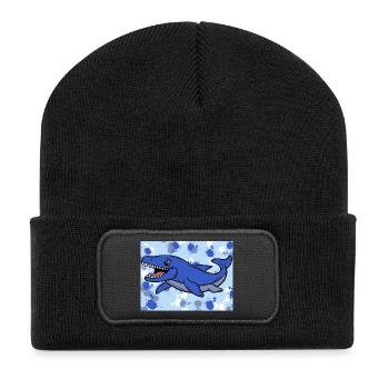 Mosasaurus Dino - Beanie recyclé à patch - noir - Devant