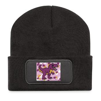 Allosaurus Dino - Beanie recyclé à patch - charbon - Devant