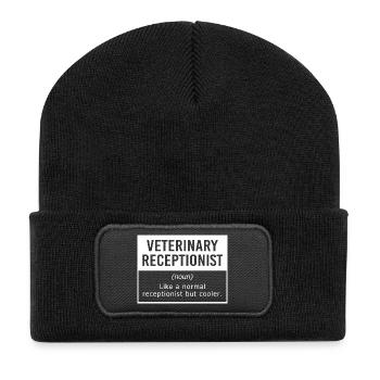 Vétérinaire, Secrétaire, Vétérinaire, Réceptionniste - Beanie recyclé à patch - noir - Devant