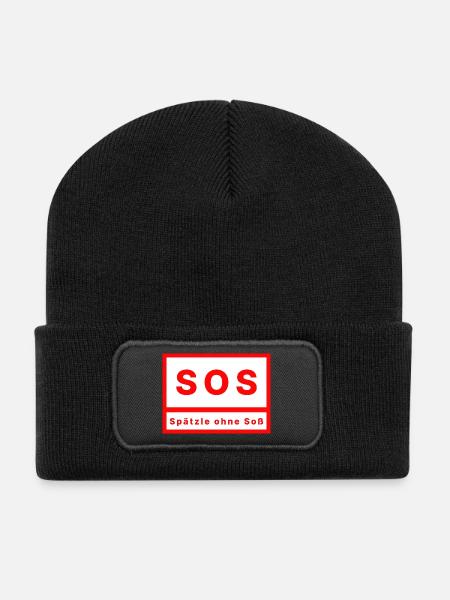 SOS Spätzle without sauce - Recycled Patch Beanie - black
