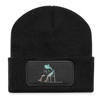 Astronaut - Recycelte Patch Beanie - Schwarz - Vorne