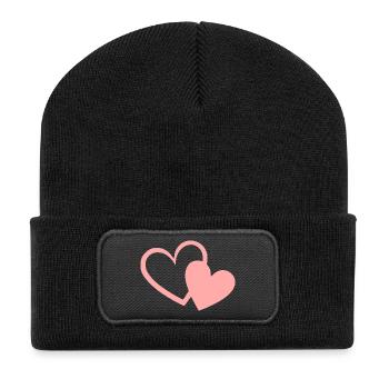 Valentines Pink Heart, Valentine's Day - Recycled Patch Beanie - black - Front