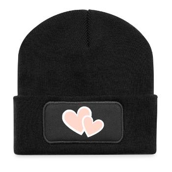 Valentines Pink Heart, Valentine's Day - Recycled Patch Beanie - black - Front