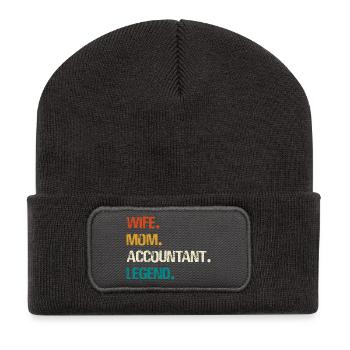 Wife Mother Accountant Legend - Recycled Patch Beanie - dark grey - Front
